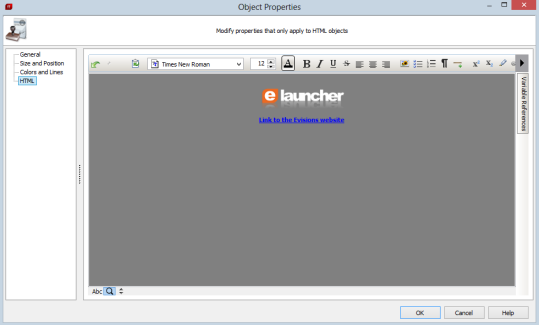 Full screen HTML preview window